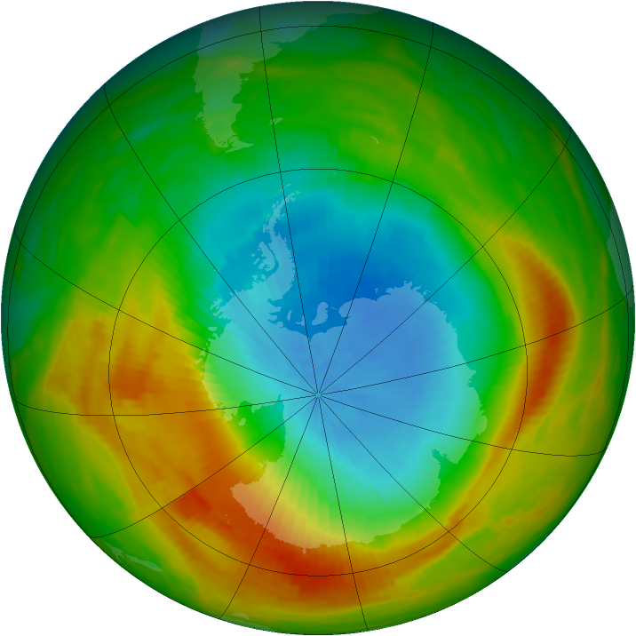 Antarctic ozone map for 05 November 1981